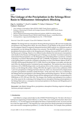 The Linkage of the Precipitation in the Selenga River Basin to Midsummer Atmospheric Blocking