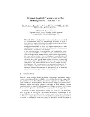 Towards Logical Frameworks in the Heterogeneous Tool Set Hets
