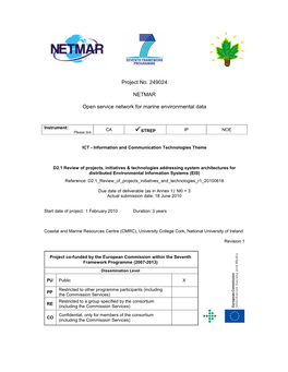 Project No. 249024 NETMAR Open Service Network for Marine