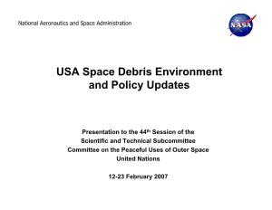 USA Space Debris Environment and Policy Updates