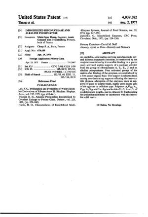 United States Patent (19) 11) 4,039,382 Thang Et Al