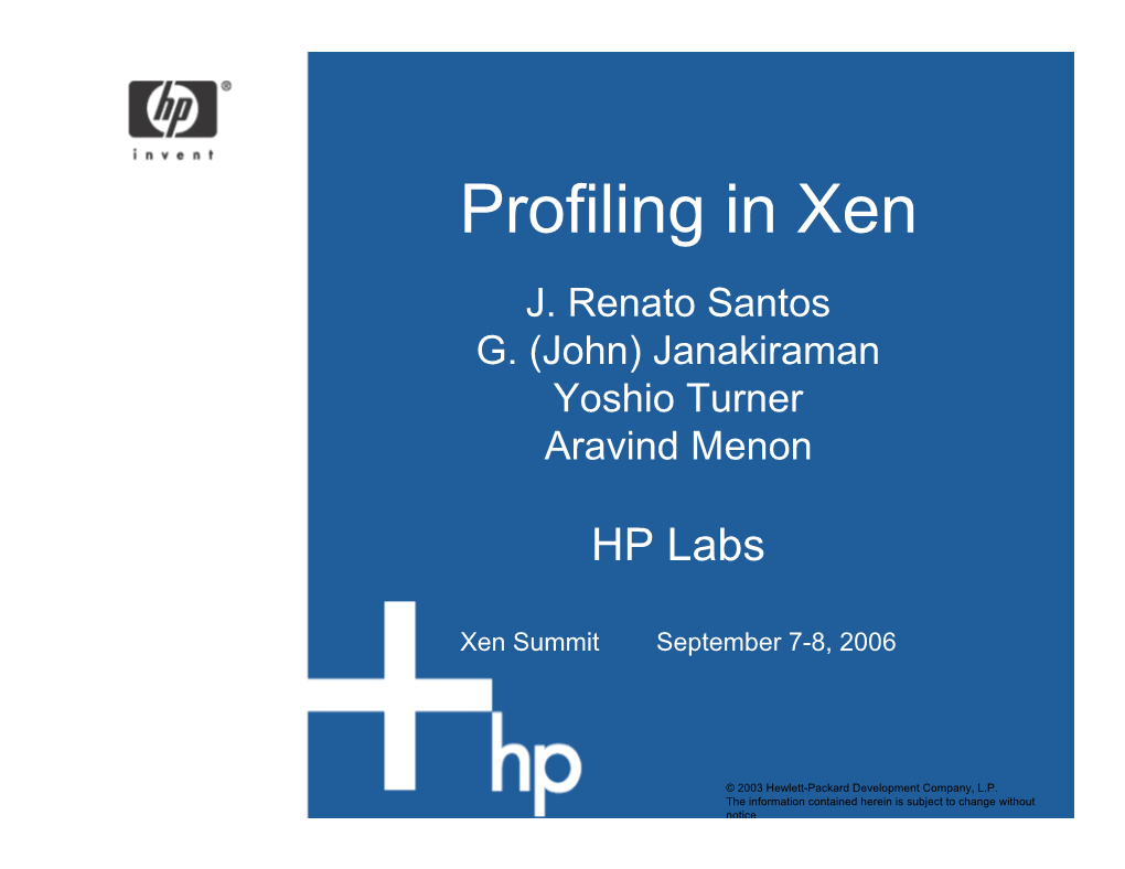 Profiling in Xen J