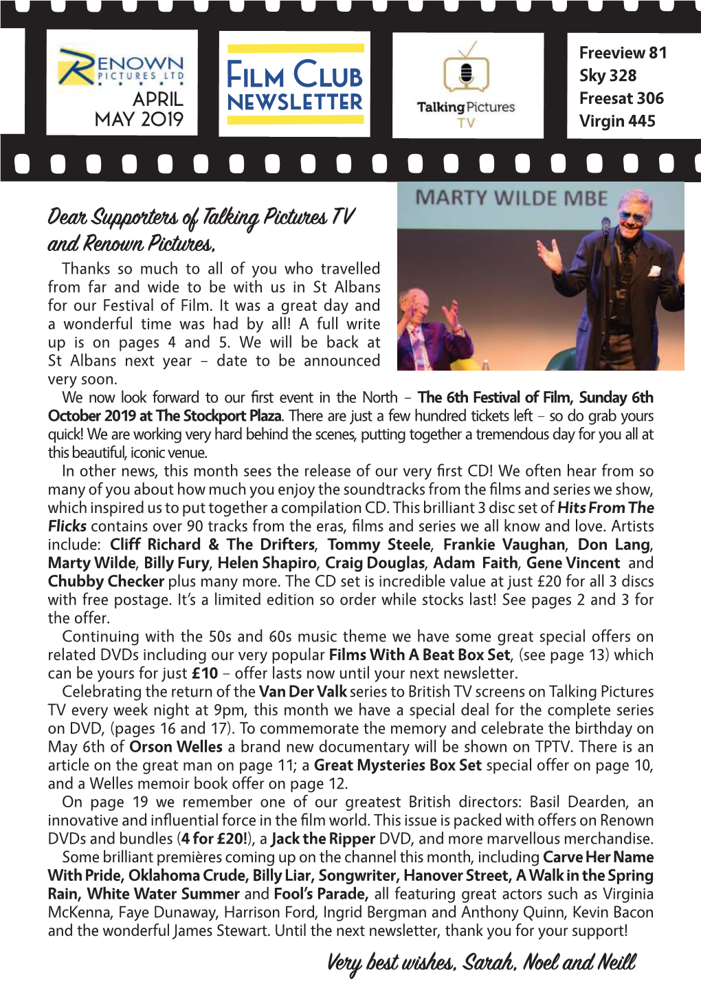 Film Club Sky 328 APRIL Newsletter Freesat 306 MAY 2019 Virgin 445