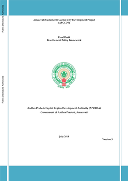 Amaravati Sustainable Capital City Development Project Resettlement Policy Framework