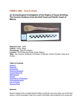 The Ceramic Evidence from the Gulf Coast and Pacific Coast of México