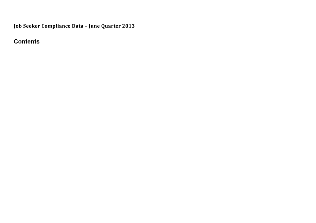 Job Seeker Compliance Data June Quarter 2013