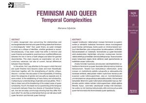FEMINISM and QUEER 1–2/2019 Temporal Complexities 23 Marianne Liljeström Queerscope Articles