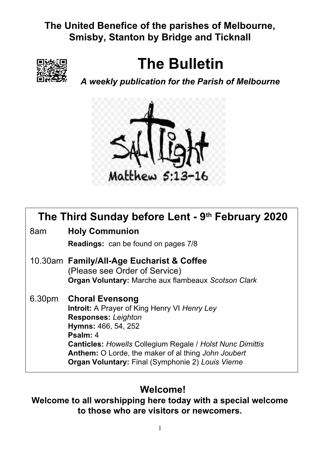The Bulletin a Weekly Publication for the Parish of Melbourne