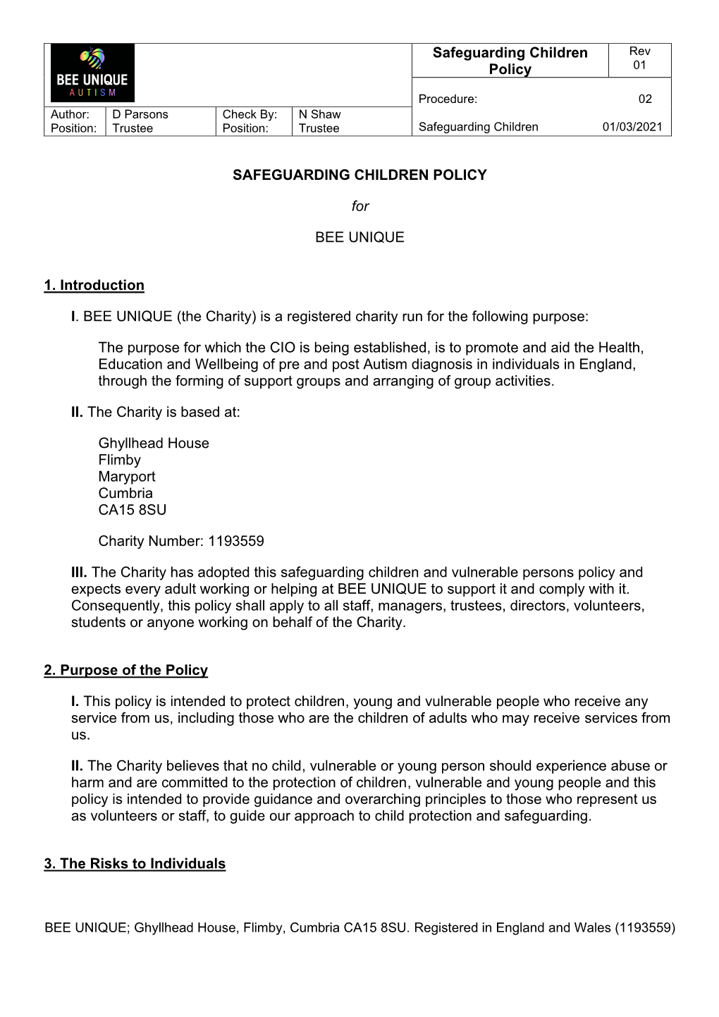 Safeguarding Children Policy