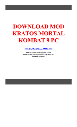 Download Mod Kratos Mortal Kombat 9 Pc