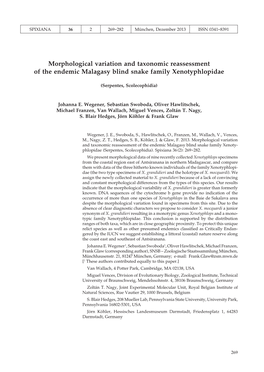 Morphological Variation and Taxonomic Reassessment of the Endemic Malagasy Blind Snake Family Xenotyphlopidae