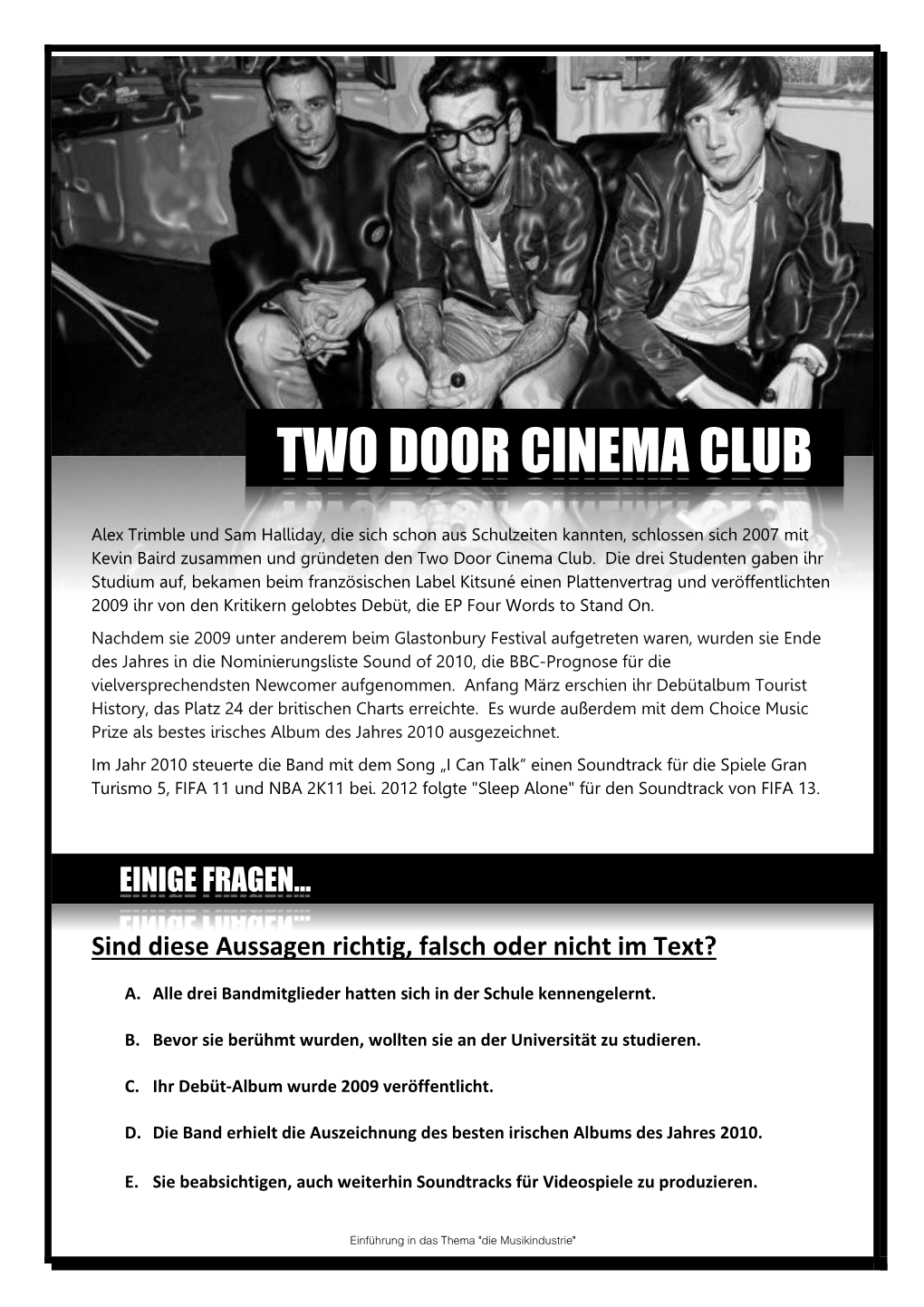 Two Door Cinema Club