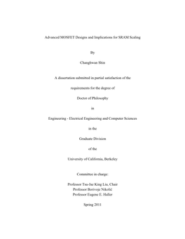 Advanced MOSFET Designs and Implications for SRAM Scaling