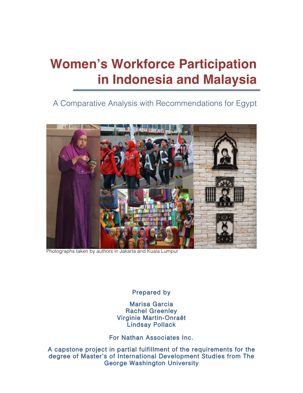 Women's Workforce Participation in Indonesia and Malaysia