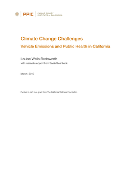 Climate Change Challenges Vehicle Emissions and Public Health in California