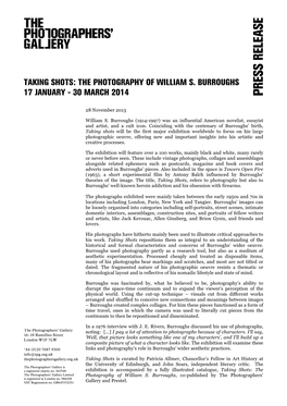 Taking Shots: the Photography of William S