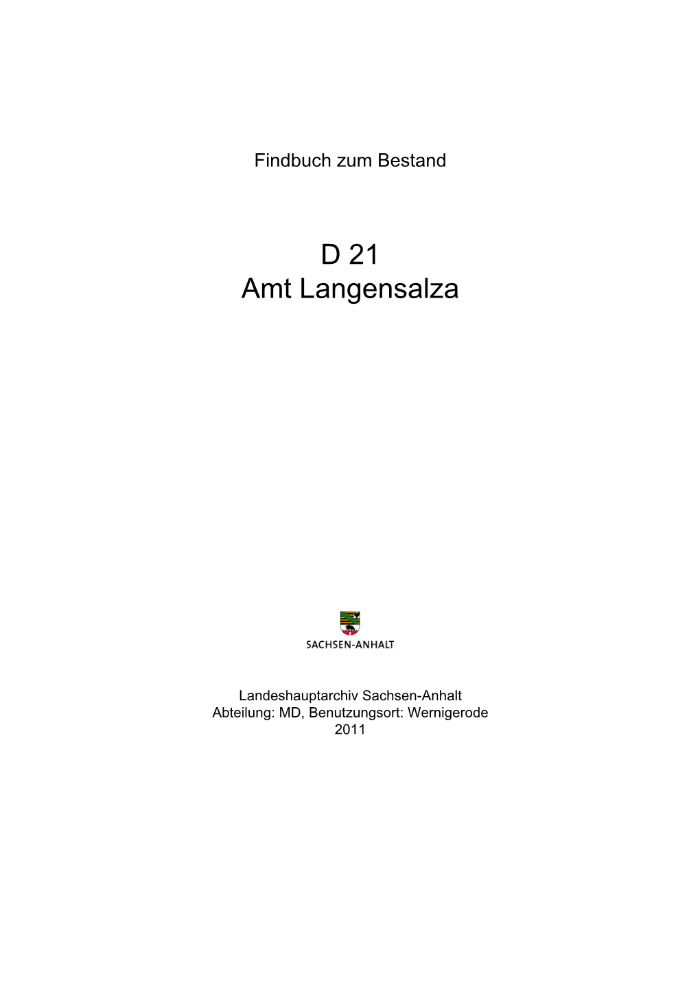 D 21 Amt Langensalza