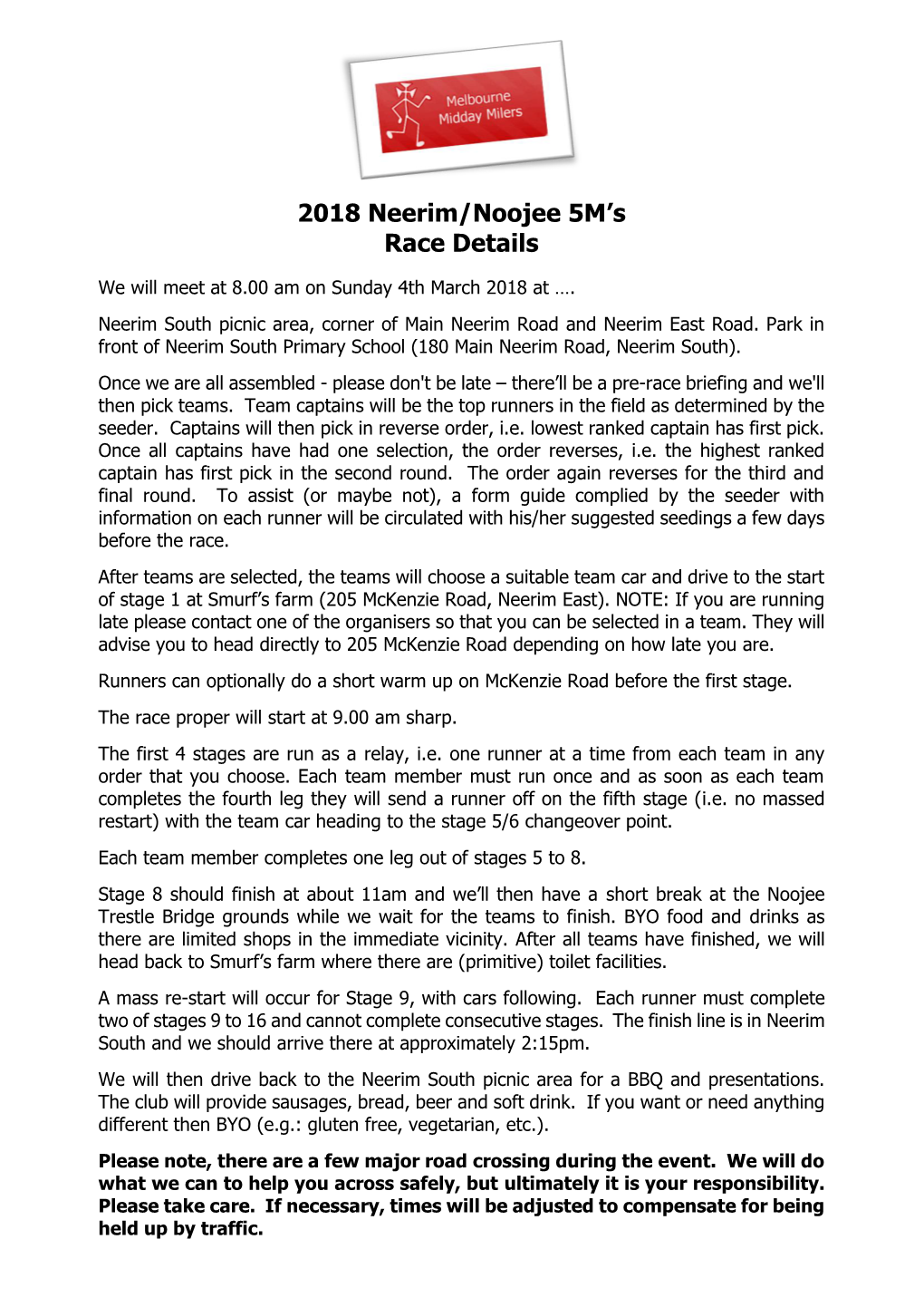 2018 5Ms Neerim Noojee Relay Race Guide