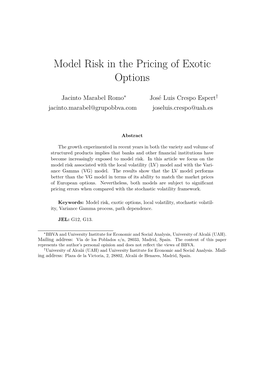 Model Risk in the Pricing of Exotic Options