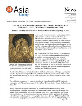 Buddhist Art of Myanmar Press Release FINAL.Pdf