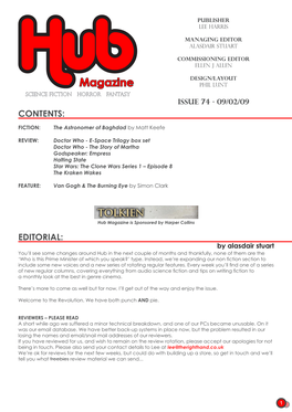 Magazine Phil Lunt SCIENCE FICTION HORROR FANTASY Hub Issue 74
