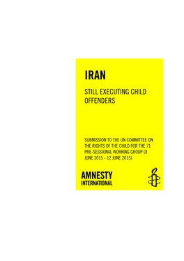 Iran Still Executing Child Offenders