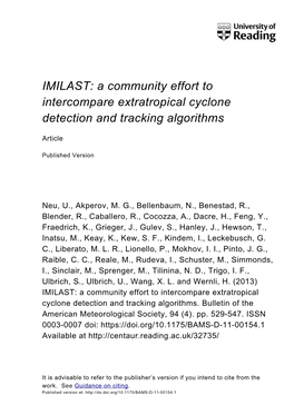 IMILAST: a Community Effort to Intercompare Extratropical Cyclone Detection and Tracking Algorithms