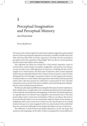 Perceptual Imagination and Perceptual Memory: an Overview