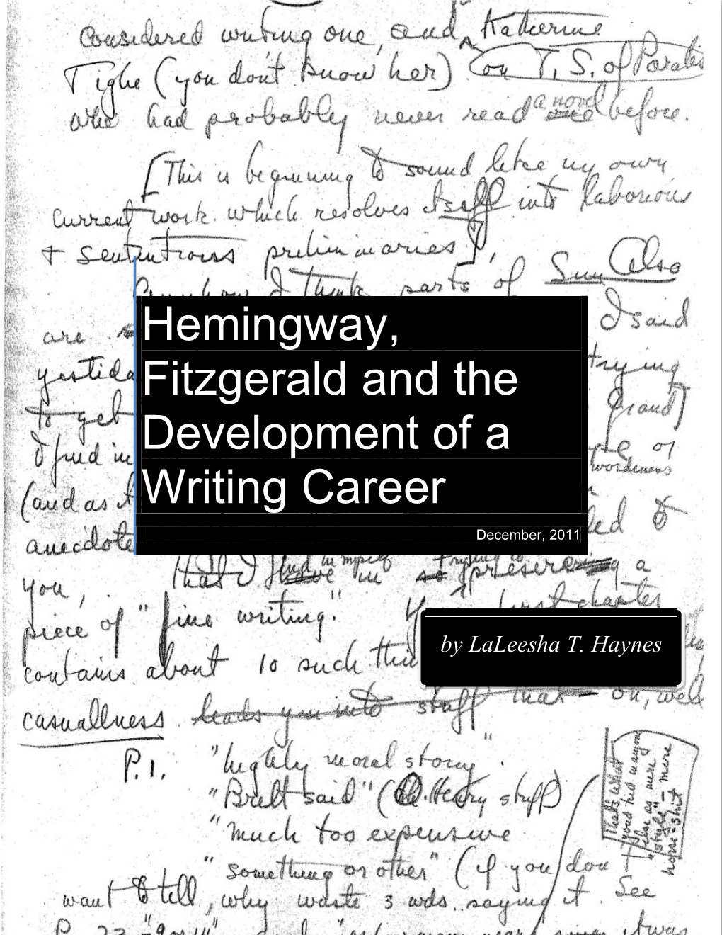 Hemingway, Fitzgerald and the Development of a Writing Career