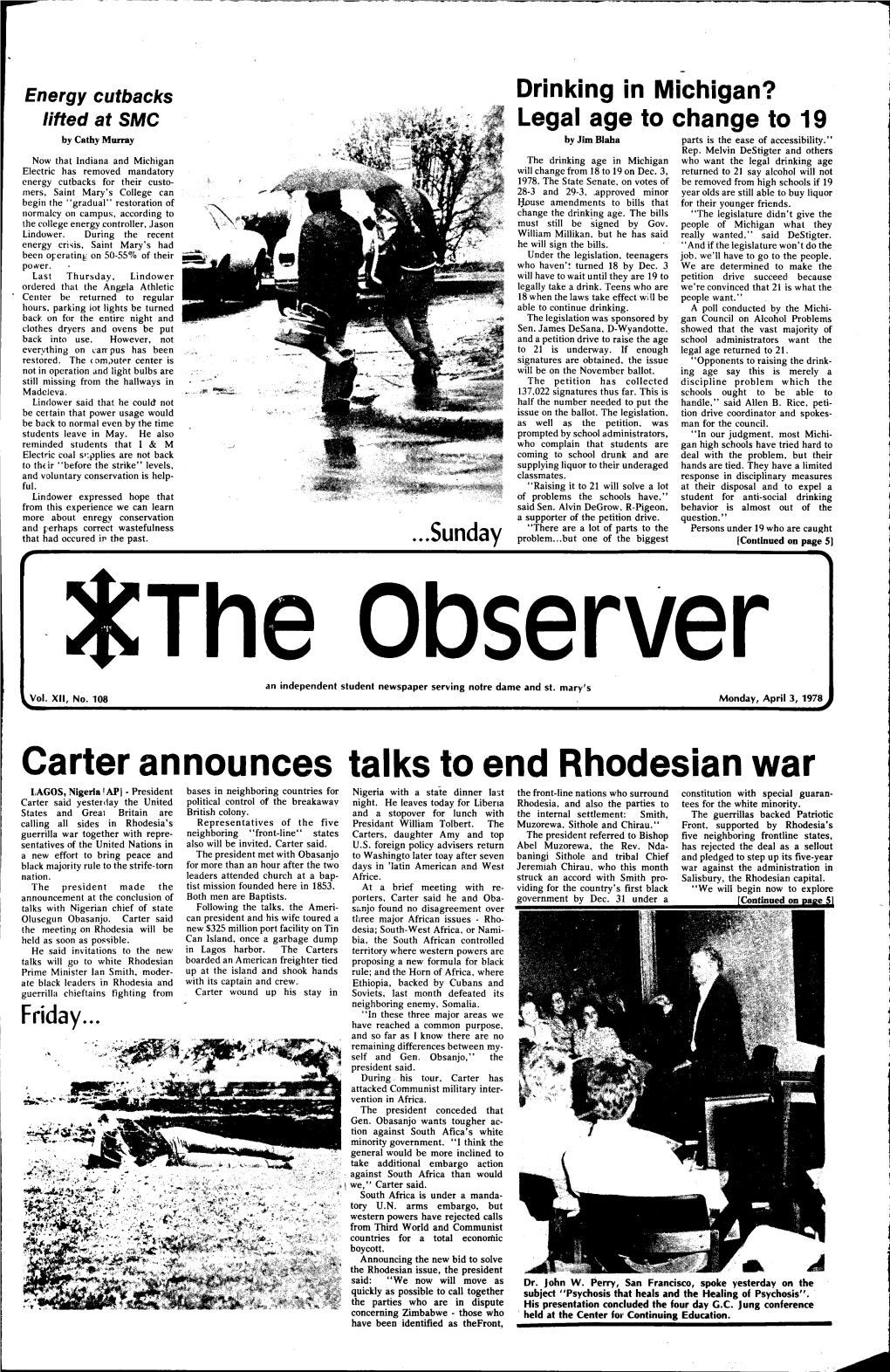 Carter Announces Talks to End Rhodesian