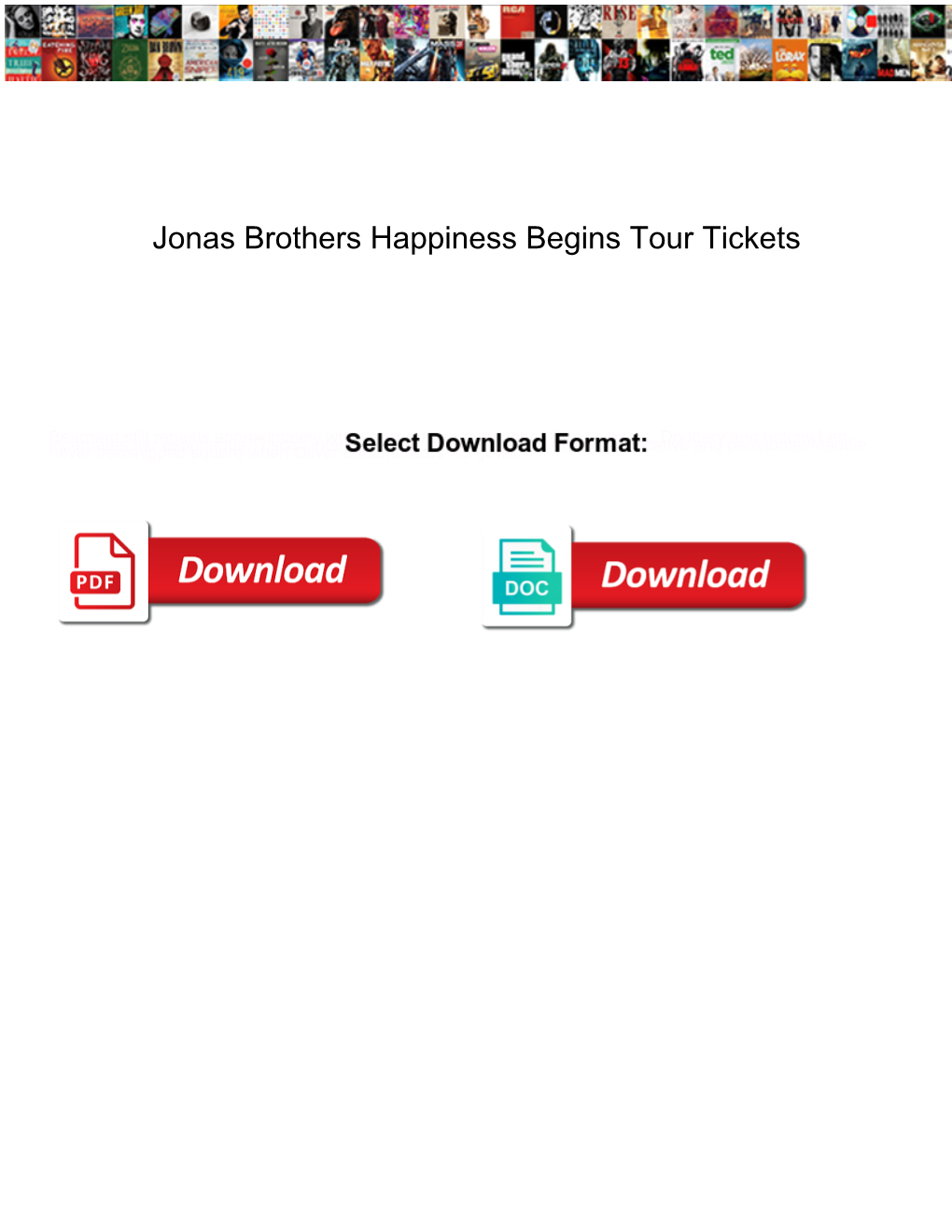 Jonas Brothers Happiness Begins Tour Tickets