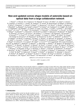 New and Updated Convex Shape Models of Asteroids Based on Optical Data from a Large Collaboration Network J