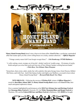 “Honey Island Swamp Band Doesn't Miss a Beat on Its Latest Effort, Good