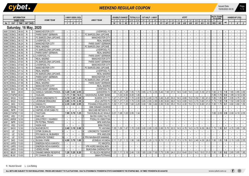 Weekend Regular Coupon 15/05/2020 09:35 1 / 3