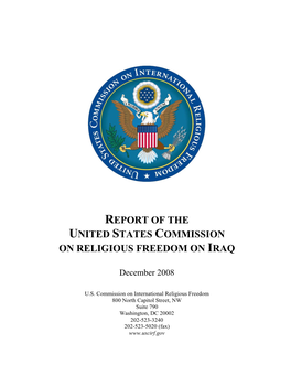 Report of the United States Commission on Religious Freedom on Iraq