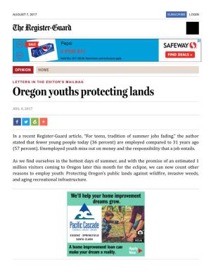 Oregon Youths Protecting Lands