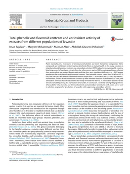 Total Phenolic and Flavonoid Contents and Antioxidant Activity of Extracts