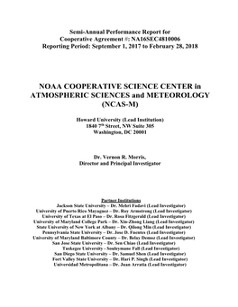 NOAA COOPERATIVE SCIENCE CENTER in ATMOSPHERIC SCIENCES and METEOROLOGY (NCAS-M)