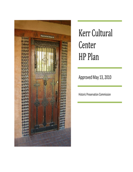 Kerr Cultural Center HP Plan