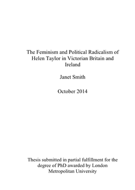 The Feminism and Political Radicalism of Helen Taylor in Victorian Britain and Ireland