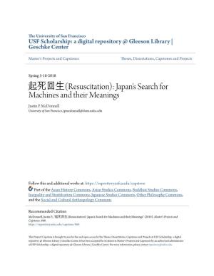 (Resuscitation): Japan's Search for Machines and Their Meanings Justin P