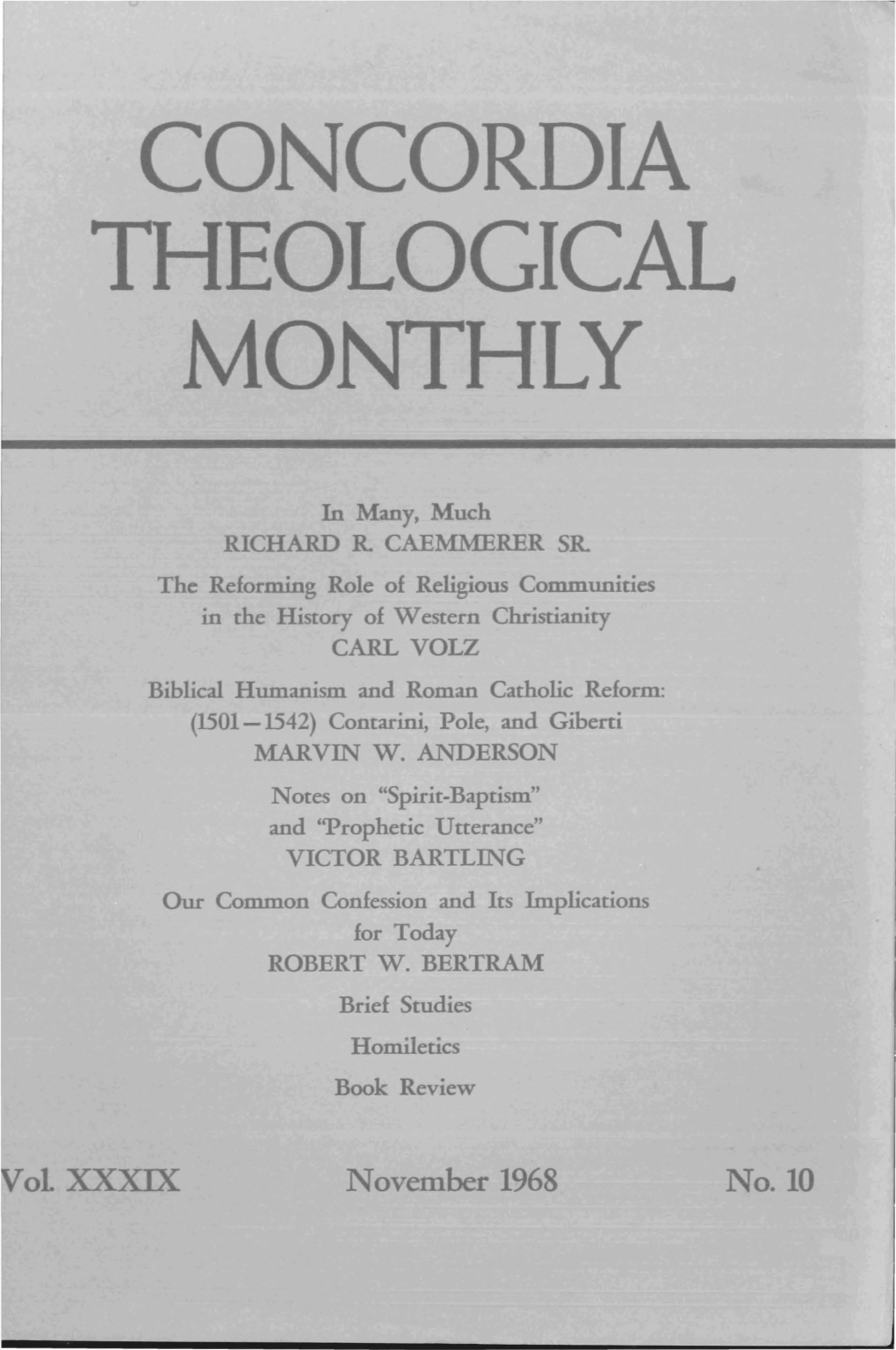 Concordia Theological Monthly