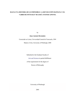 Hacia Una Historia De Lo Imposible: La Revolución Haitiana Y El “Libro De Pinturas” De José Antonio Aponte