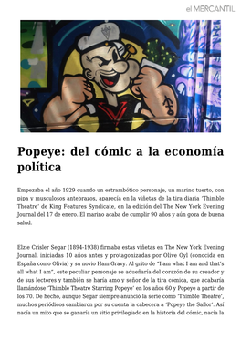 Popeye: Del Cómic a La Economía Política