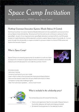 Space Camp Invitation