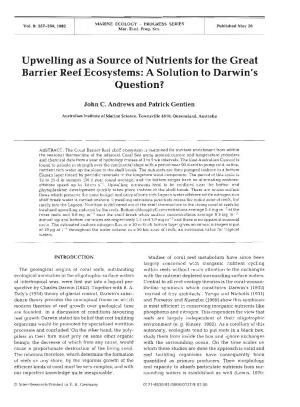 Upwelling As a Source of Nutrients for the Great Barrier Reef Ecosystems: a Solution to Darwin's Question?