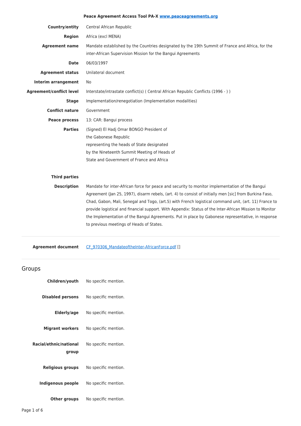 Export Agreement Coding (PDF)