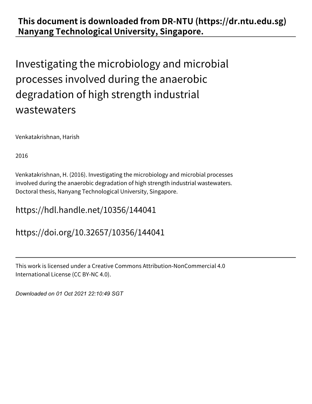 Investigating the Microbiology and Microbial Processes Involved During the Anaerobic Degradation of High Strength Industrial Wastewaters