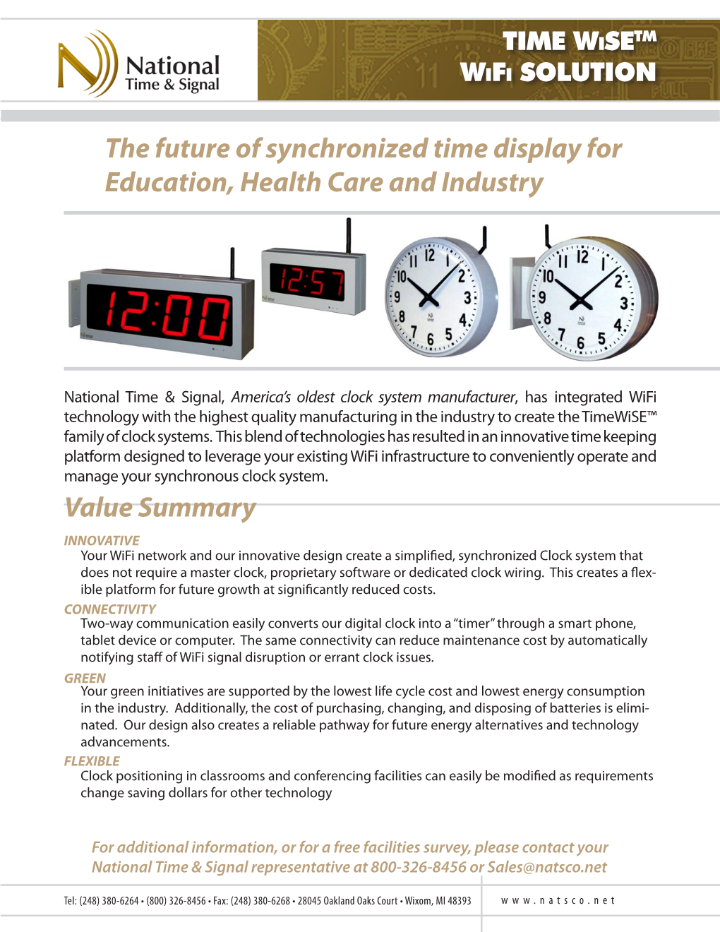 The Future of Synchronized Time Display for Education, Health Care and Industry