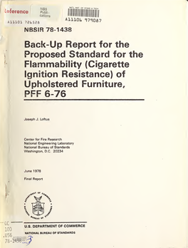 (Cigarette Ignition Resistance) of Upholstered Furniture, PFF 6-76